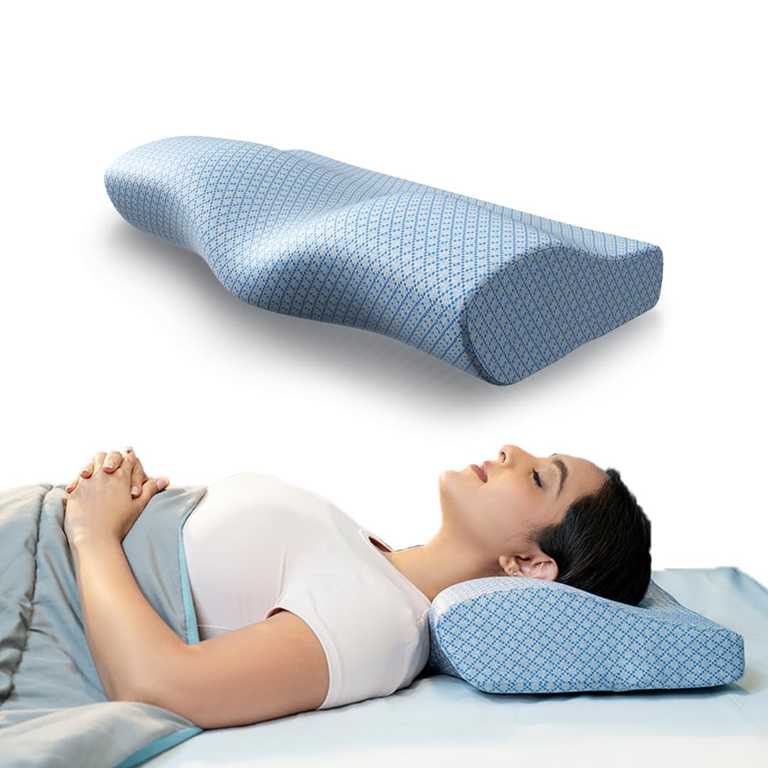 Memory Foam Orthopedic Medium Size Bolster Bed Pillows for Rest and Support with Breathable Zip Cover(22 * 12 * 4)