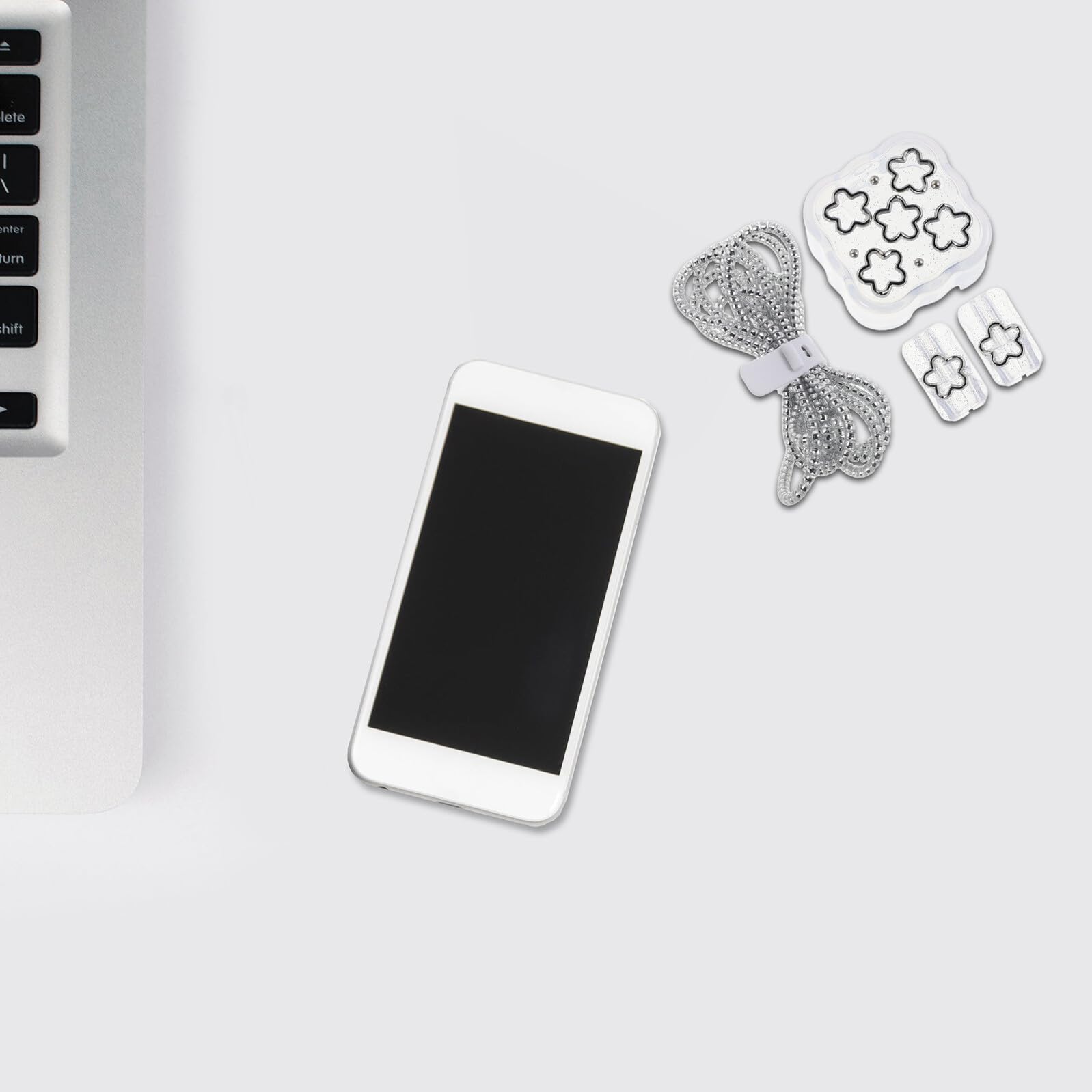 Mikinona Charger Cable Protector z Miękkiej Siateczki z Kwiatowym Wzorem Przezroczysta Osłona Kabel Do Ładowania Usb-c Ochronna Nakładka Przewód Zapobiegająca Plątaniu i Uszkodzeniom