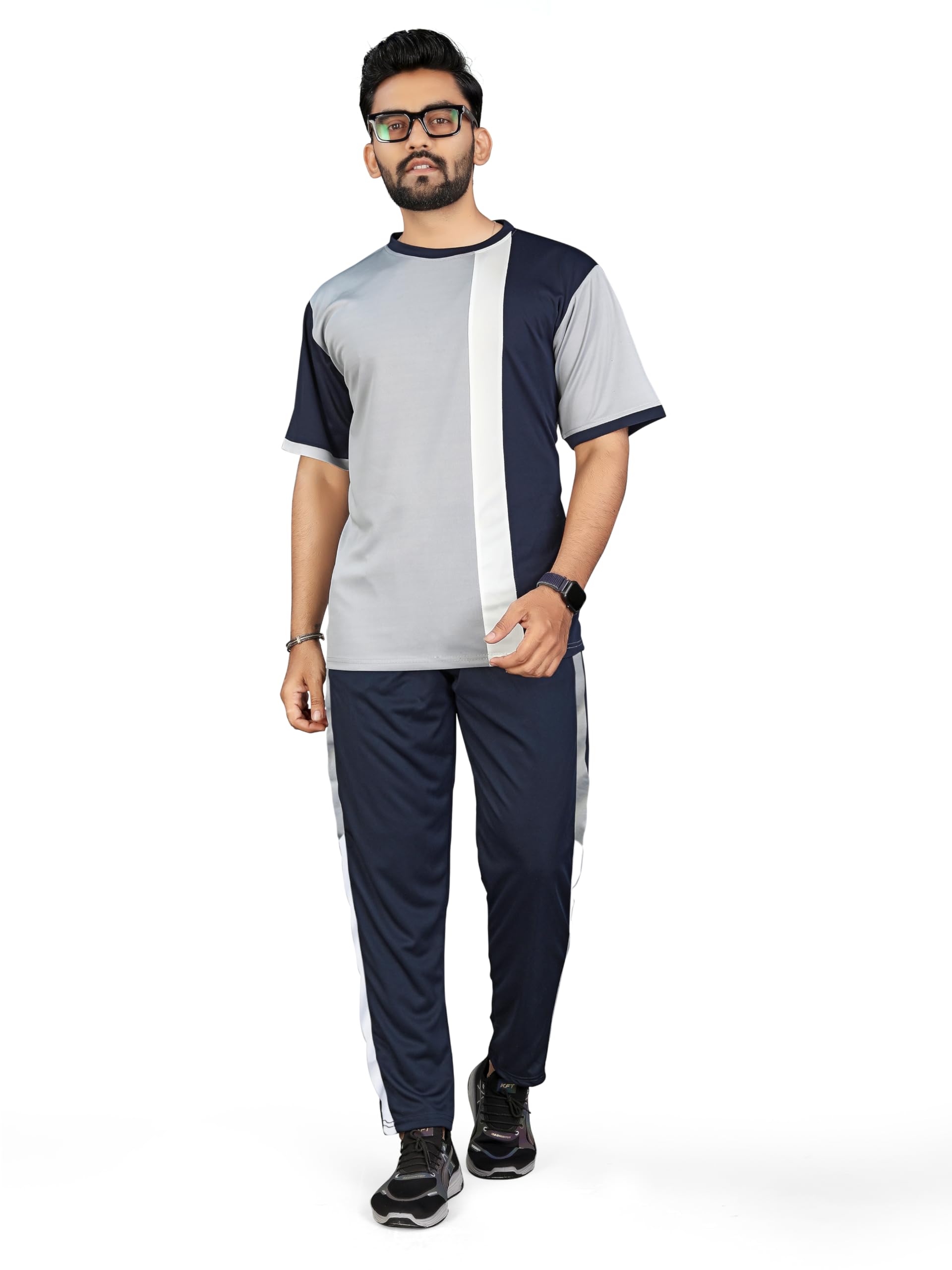 Cotton Blend Night Suit/Summer Suit for Men, Stylish Regular Fit Half Sleeves T-Shirt & Lower Set | Soft Cord-Set Track Suit for Boys | Ideal for Casual Outings, Gym, Workout-image-43