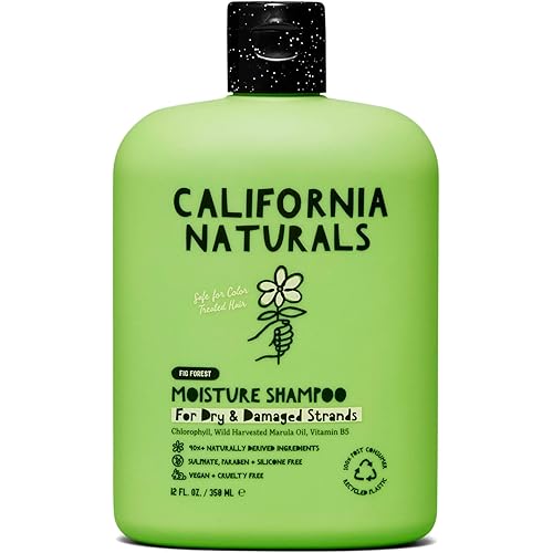 California Naturals Moisture Shampoo for Dry Damaged Hair, Hydrating Shampoo, Scalp & Hair Care for Women and Men, Natural, Vegan, Cruelty Free, Paraben and Sulfate Free, Color Safe, 12 fl oz