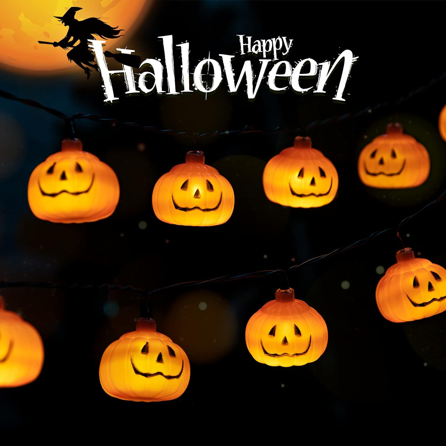 Halloween Lights, 7.8ft 20 LED Pumpkin Lights