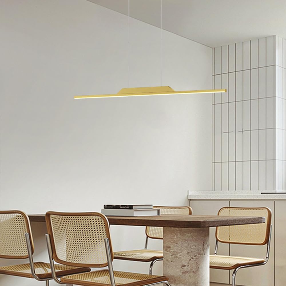 Lampada a Sospensione lineare, Lampada a Sospensione Minimalista a Striscia Lunga, lampadari a Sospensione per Sala da Pranzo, lampadari a LED dimmerabili, compatibili con luci da Tavolo da bilia