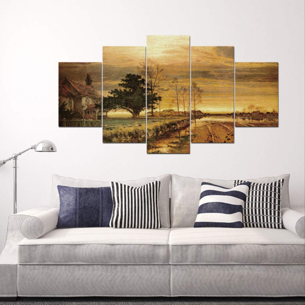 Peinture à l'huile sur toile motif bois et forêt - Art mural contemporain premium