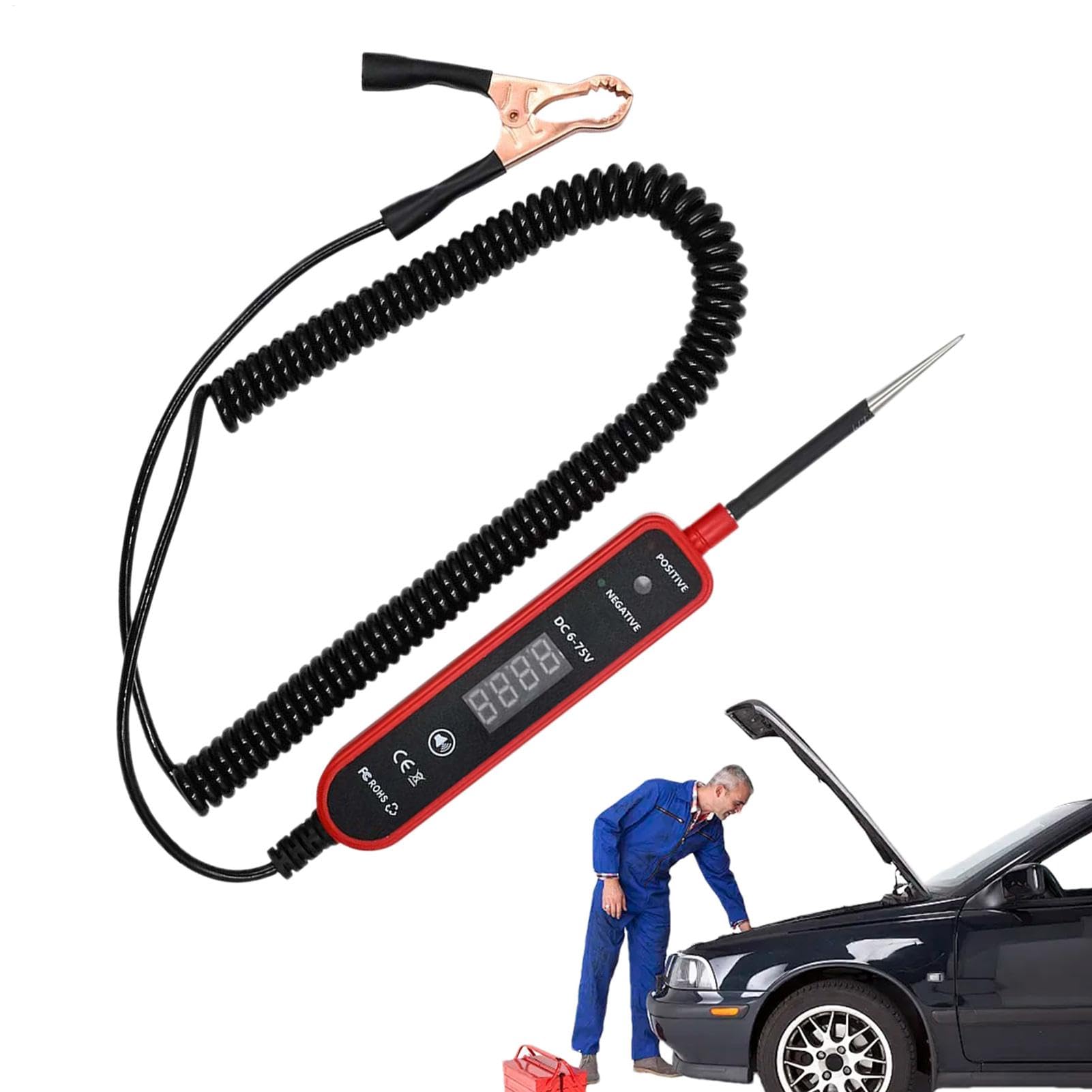 Digital Display Probe de 4-60V DC para solucionar averías de continuidad eléctrica 8