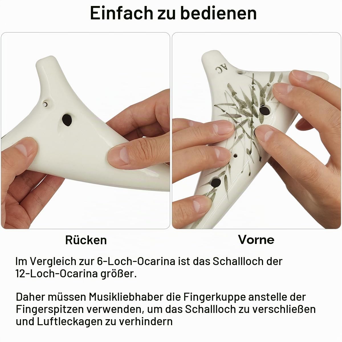 SENHAI Okarina-Instrument, 12 Loch Alto C, Ocarinas mit Notenpartitur, Schlüsselband und Schutztasche für Anfänger & professionelle Auftritte