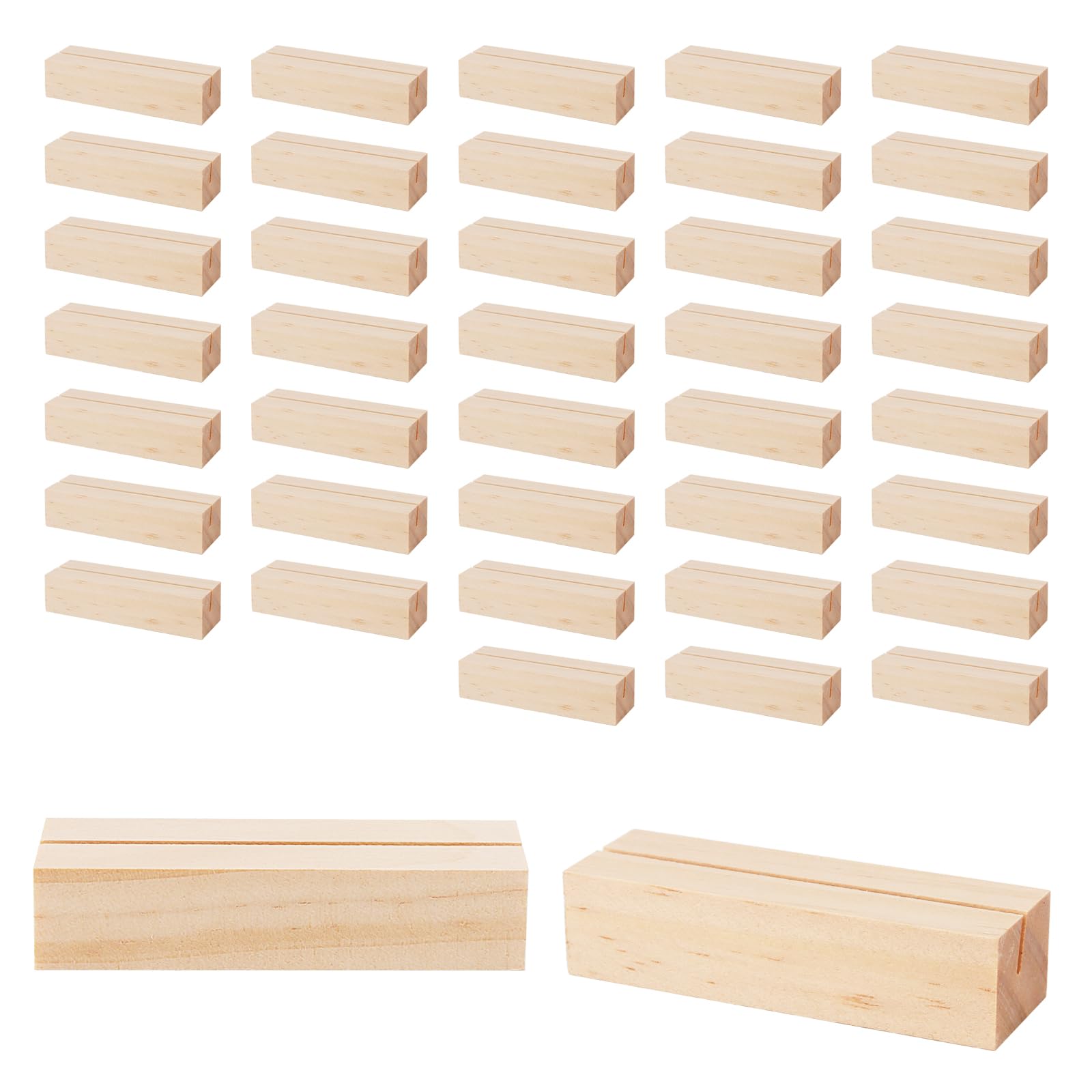 Jeuihau Wood 40 Pcs Place Card Holders, En Table Number Holders Photo Stand For Restaurants, Parties, Weddings, Banquets, Photo And Menu Display