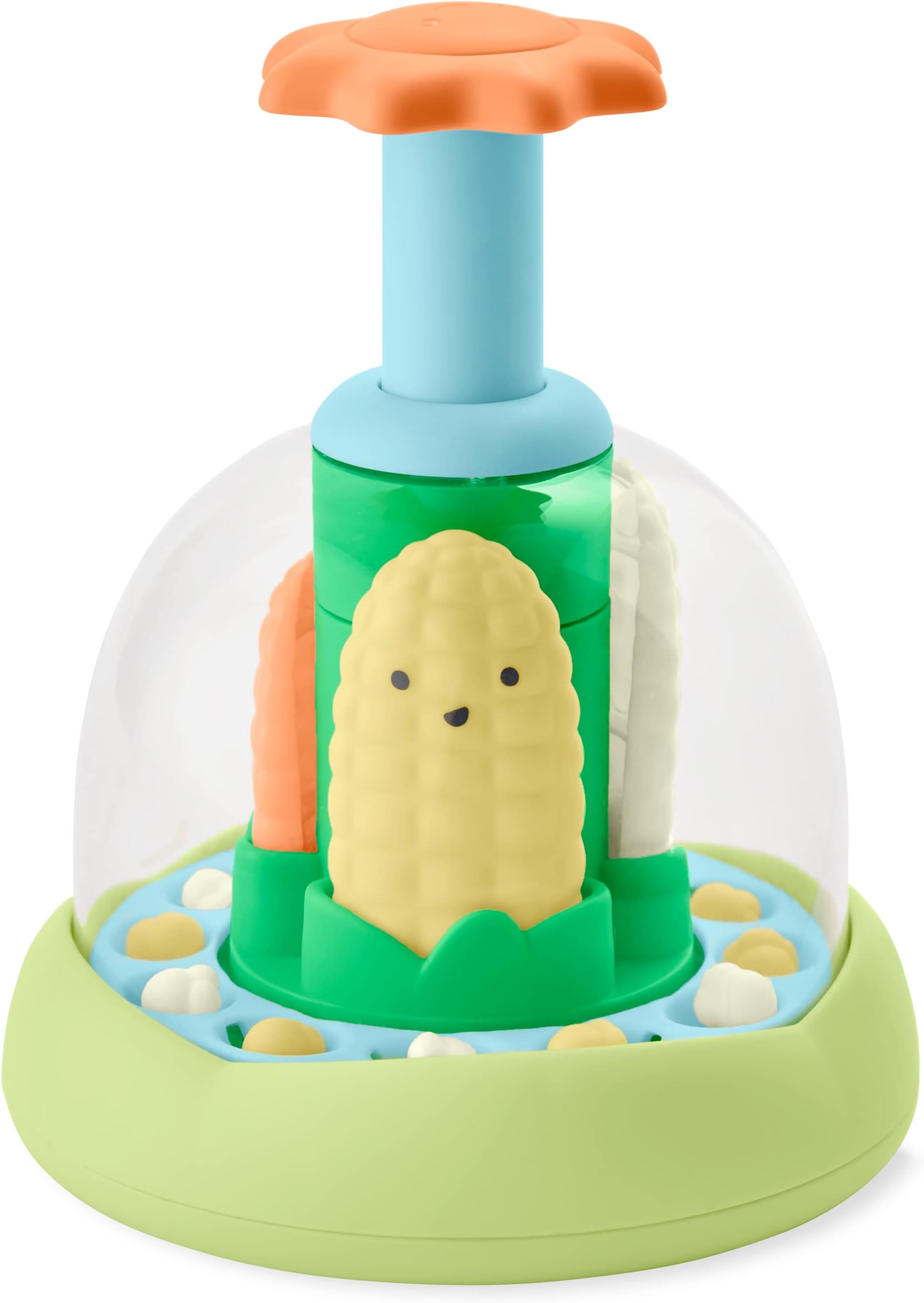 Press & Spin Baby Toy, Farmstand What's Poppin Corn Spinner