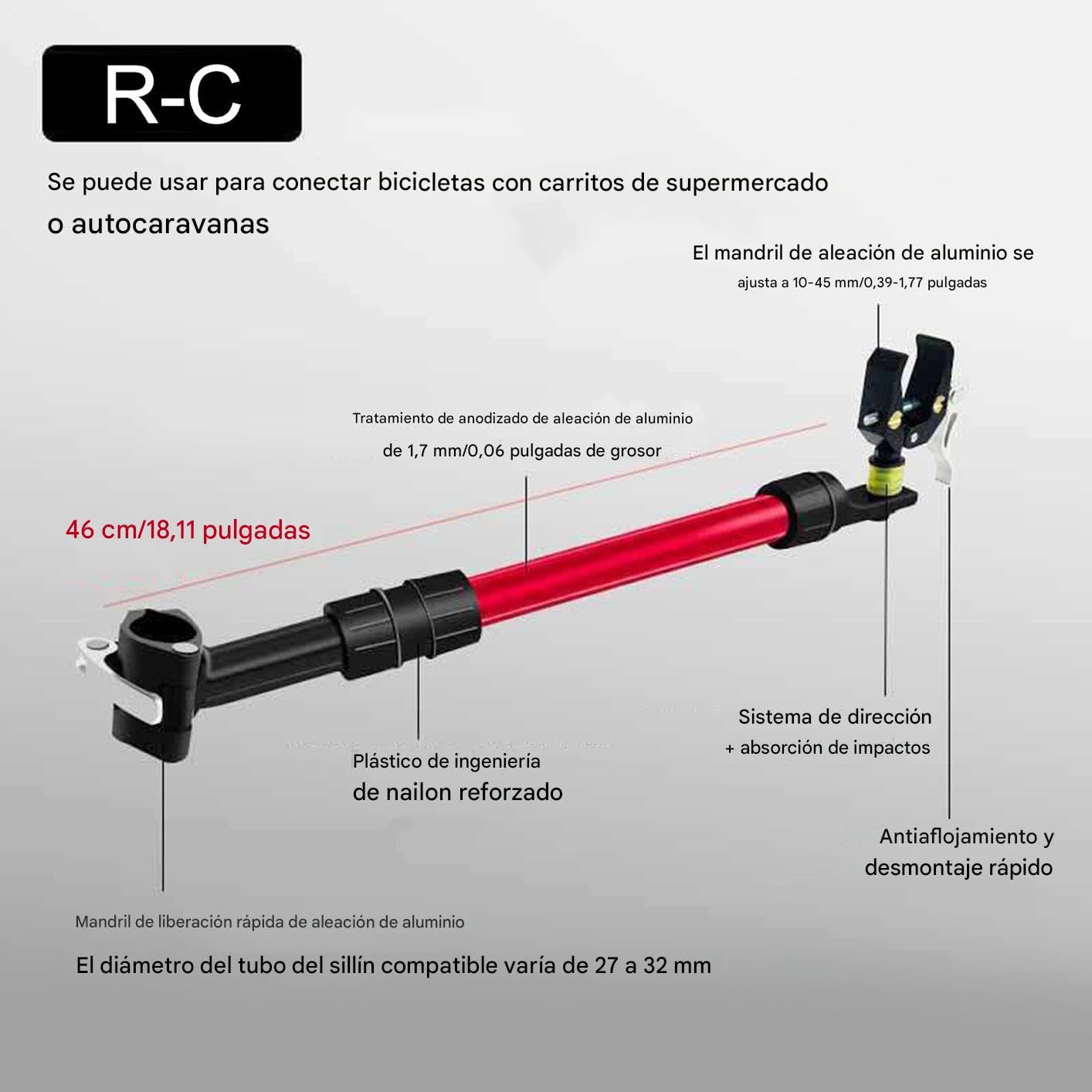Enganche Remolque Bicicleta Resistente Alta Capacidad De Carga A Prueba De | Enganche Carga Ciclismo En Camping, Viajes, Deportes, Compras, Desplazamientos Y Aire Libre