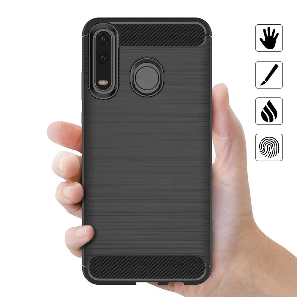 CUZZ Cover Huawei P30 Pro - Custodia Silicone TPU Nera Con Protezione 360