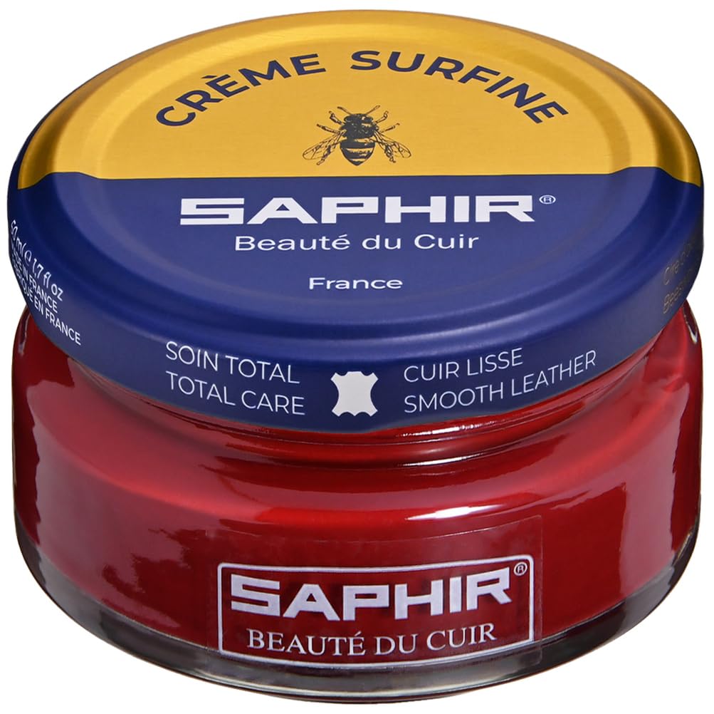 Saphir 9550032 Fine Beeswax Shoe Cream and Polish, 1.7 fl oz (50 ml), Emulsifying, Moisturizing, Recoloring, Glossy
