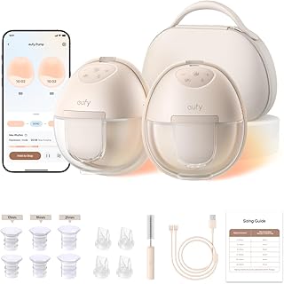 eufy Security Extractor de leche portátil con calefacción S1 Pro, manos libres delgado con tecnología HeatFlow líder en la industria, funda de carga inalámbrica, OptiRhythm controlado por aplicación