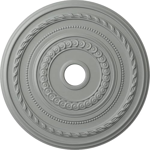 Miniatura 88 de Ekena Millwork CM25COUWF Cole Medallón de techo, 65.8525cmOD x 9.575cmID x 1 3/8"P, pintado a mano blanco ultra puro