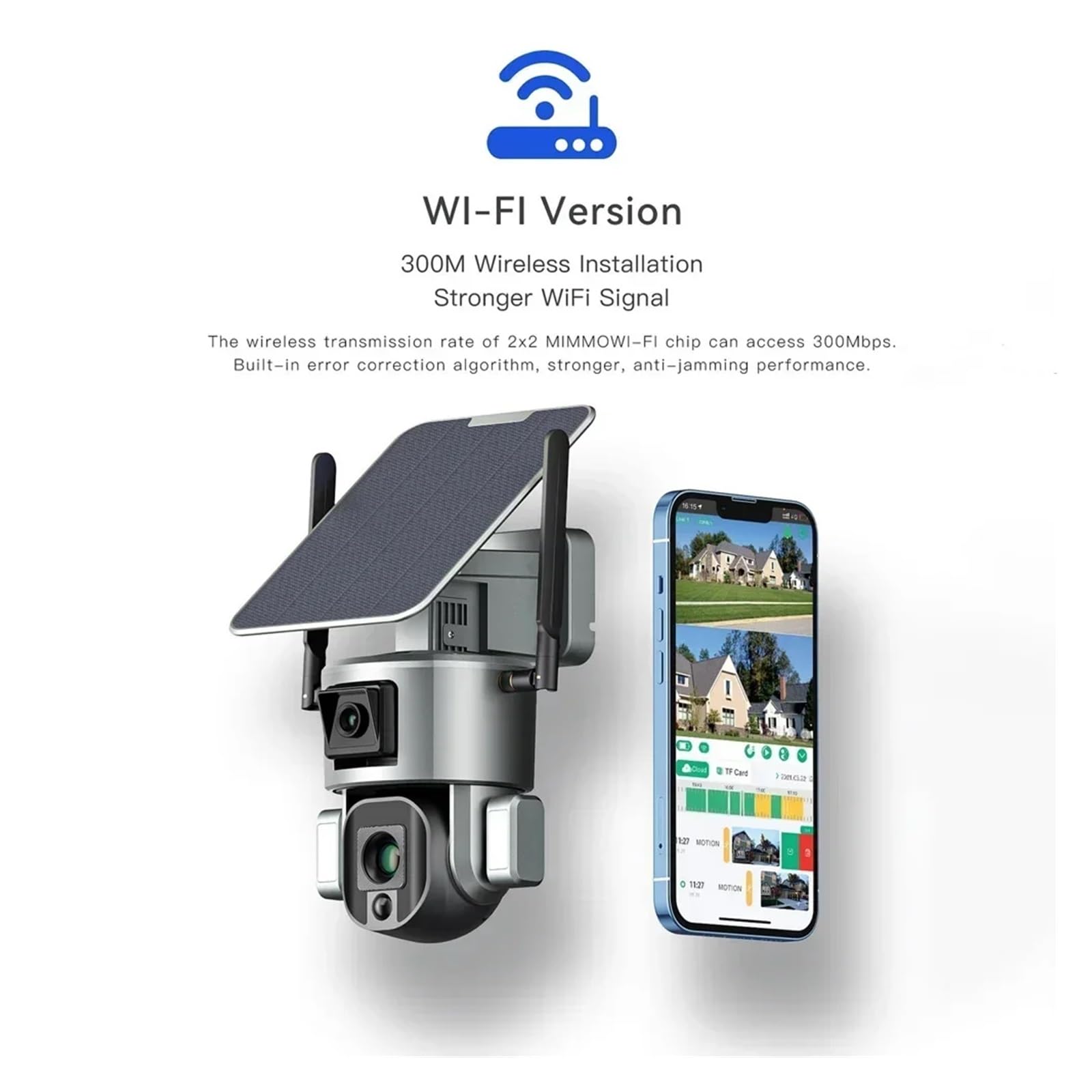 Kamery bezpieczeństwa zewnętrzne, Kamera słoneczna 8MP 4k HD zewnętrzna bezprzewodowa 4G lornetka słoneczna kamera PTZ AI kamera z dwoma obiektywami 360 IP66 wodoodporna 10x Zoom do użytku wewnątrz i