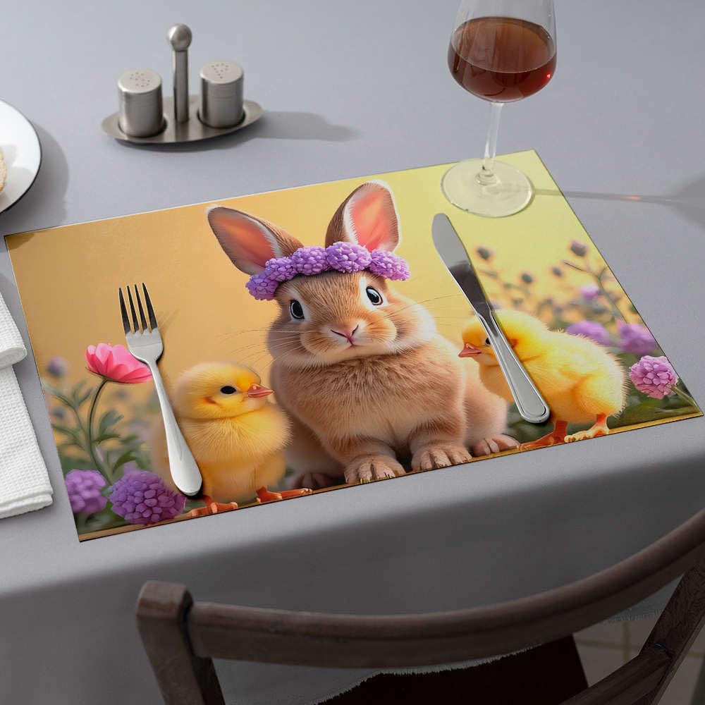 Sets de table silicone lapin pour repas joyeux en famille