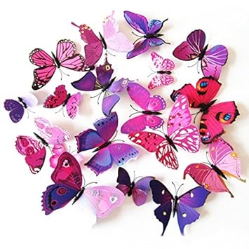 Download Buy Coxeer 3d Butterfly Wall Decor Removable Butterfly Wall Art Vivid Butterflies Wall Decor With Foam Dot Glue Home And Room Decoration One Size Purple Online At Low Prices In India
