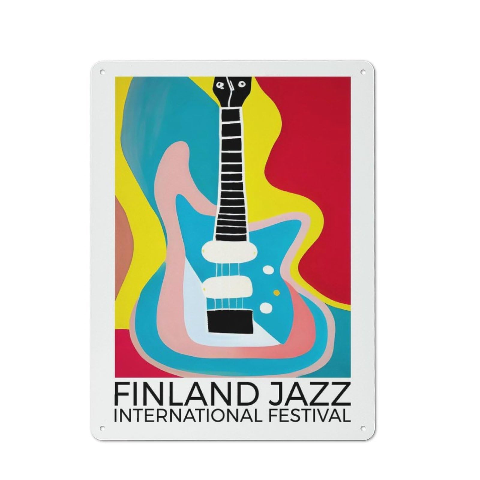 Junmoney Style-6 Finland Jazz Festival Workshop Style Metal Wall Decor 40X30cm, Garage Metal Sign For Workshop, Basement, Shed Or Games Room