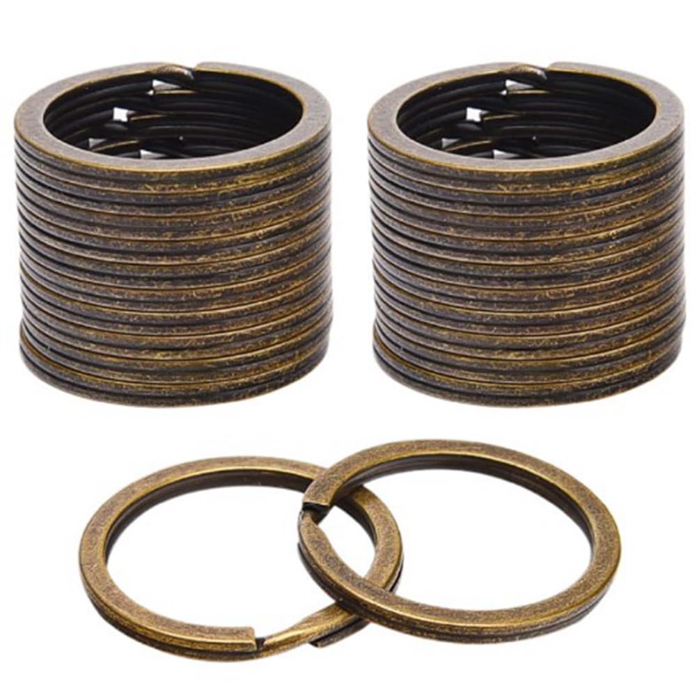 Anelli portachiavi fai da te in metallo, 30 mm, anelli a spirale in bronzo antico, piccoli anelli di piegatura rotondi per collane, bracciali, fai da te, 200 pezzi