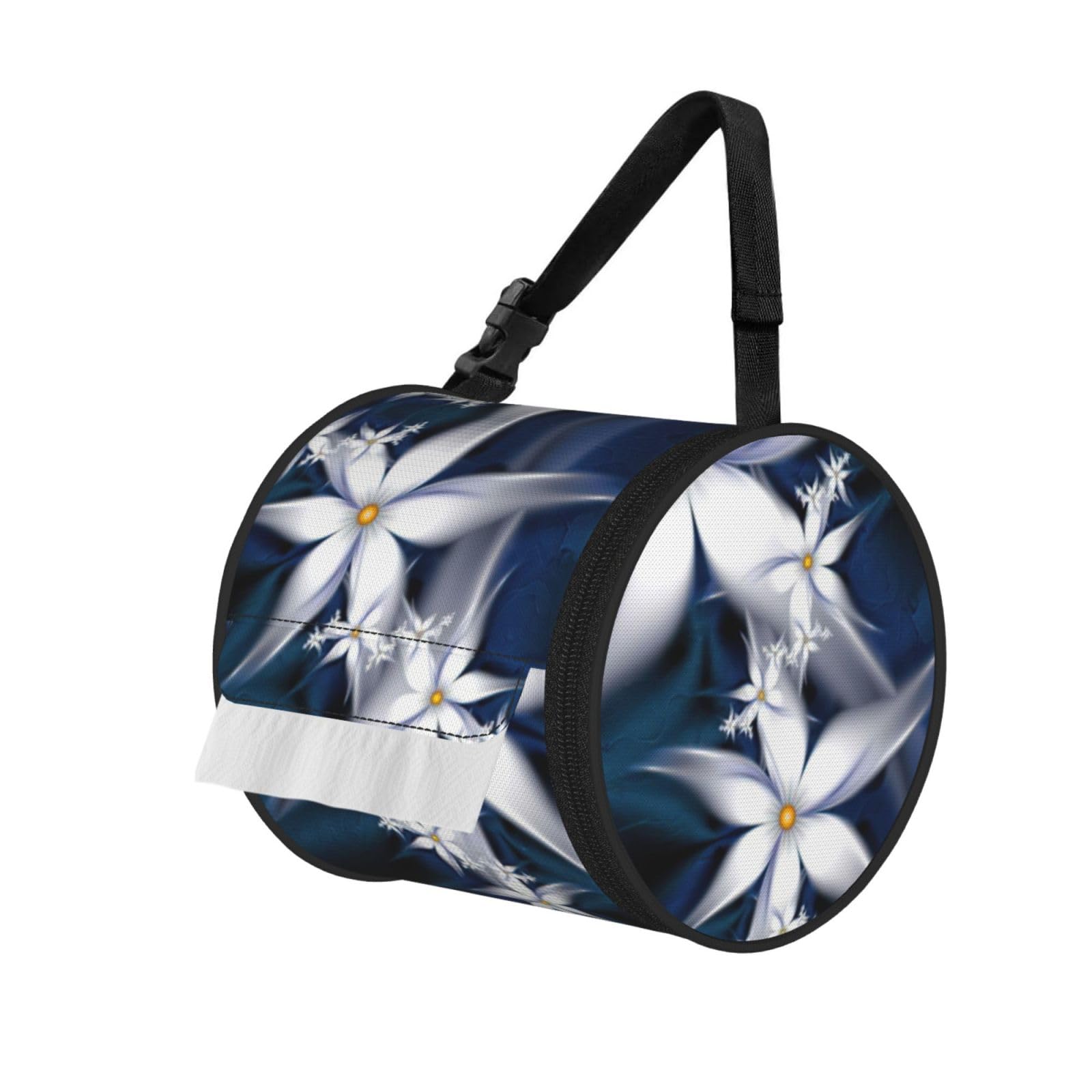 Artistic Daisy Floral Print Fashion Tissues Organizer Box, Hanging Tissue Holder For Purse Coins For Car Office Daily Outing