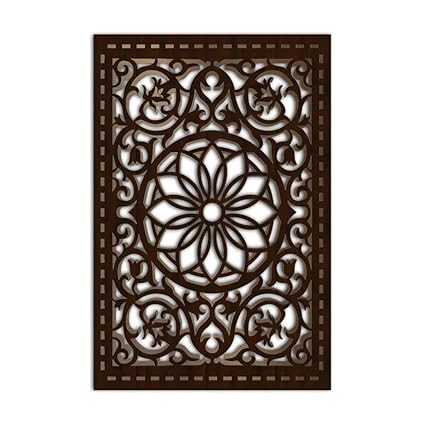 Nish Mdf Jali Deco Panel For Room Partition Screen Divider Door Ceiling Window 721 Mdf 12mm Thick 4ft X 6ft Walnut Wood Texture Ii One Side 1 Pc Amazon In Furniture