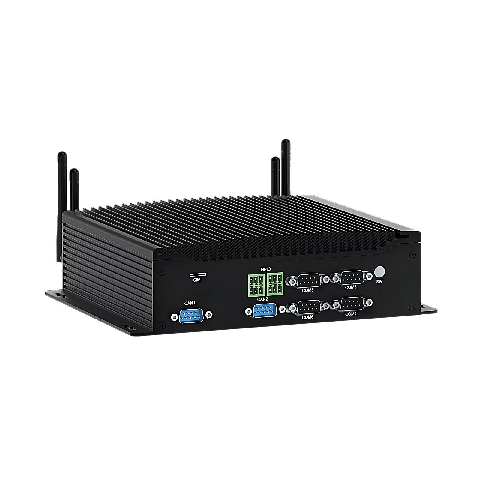WEIDIAN Mini PC Industriel Win 11 Pro, Fanless PC sans Ventilateur i7-10510U 16Go RAM 256Go SSD, 2 Ports Can, 6 Ports COM RS232/422/485, GPIO, 4K, 3 écrans, 2 Ports LAN, 8 Ports USB, WiFi 6 BT5.2