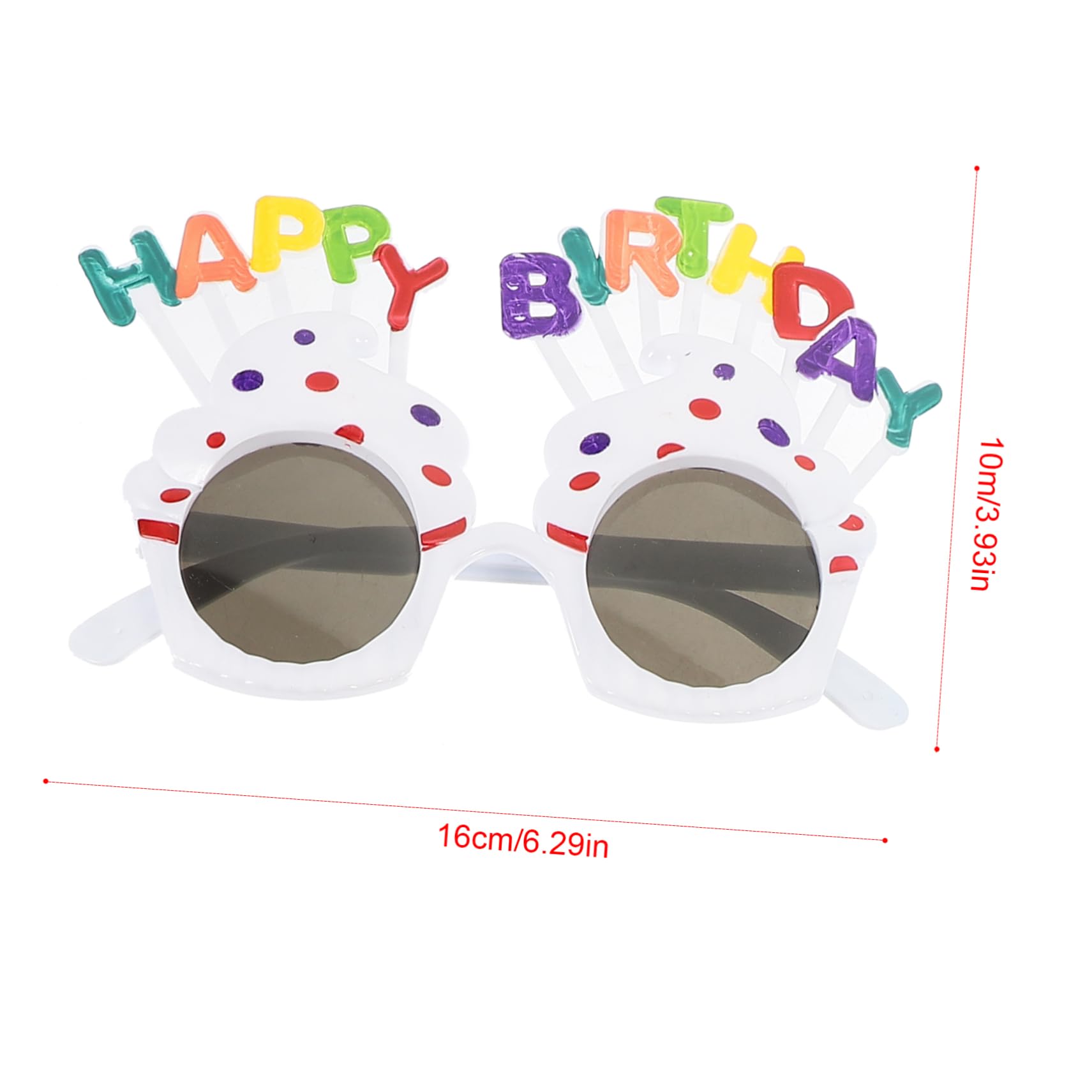 Vaguelly Comfortable Birthday Party Eyewear 4pcs Happy Birthday Glasses Props for Long Time Wear
