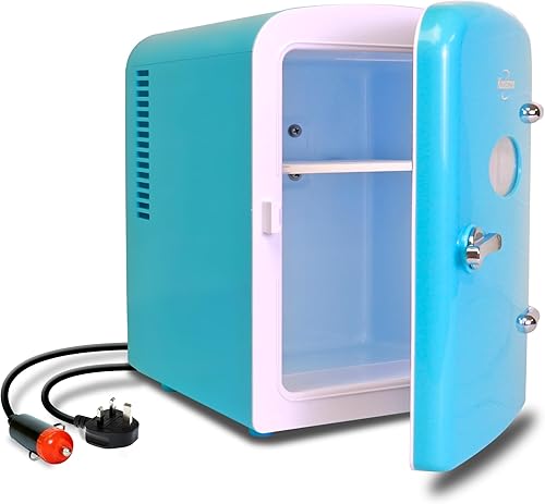 Miniatura 8 de Koolatron Mini refrigerador portátil retro de 4 litros/6 latas AC/DC termoeléctrico para cuidado de la piel, cosméticos, medicamentos, dormitorio,
