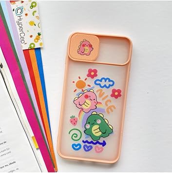 iPhone 6 Plus ile Uyumlu Kamera Korumal  S rg l  Bask l  Silikon K l f, Pembe Dinazor G9881