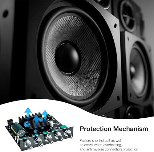 Miniatura 6 de Audio Amplifier Board Bluetooth 50W×2+100W 2.1 Channel with Treble and Control DIY Speaker Home Theater