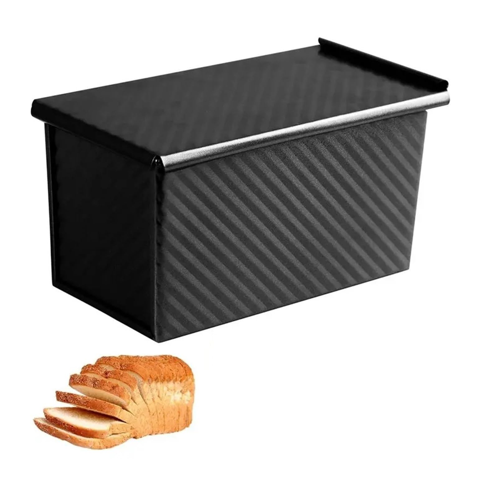 Pullman-Kastenform mit Deckel, Brotform aus Carbonstahl, 1LB | Antihaftbeschichtung, rostbeständig, mit 1 Brotform und 3 Teigschabern