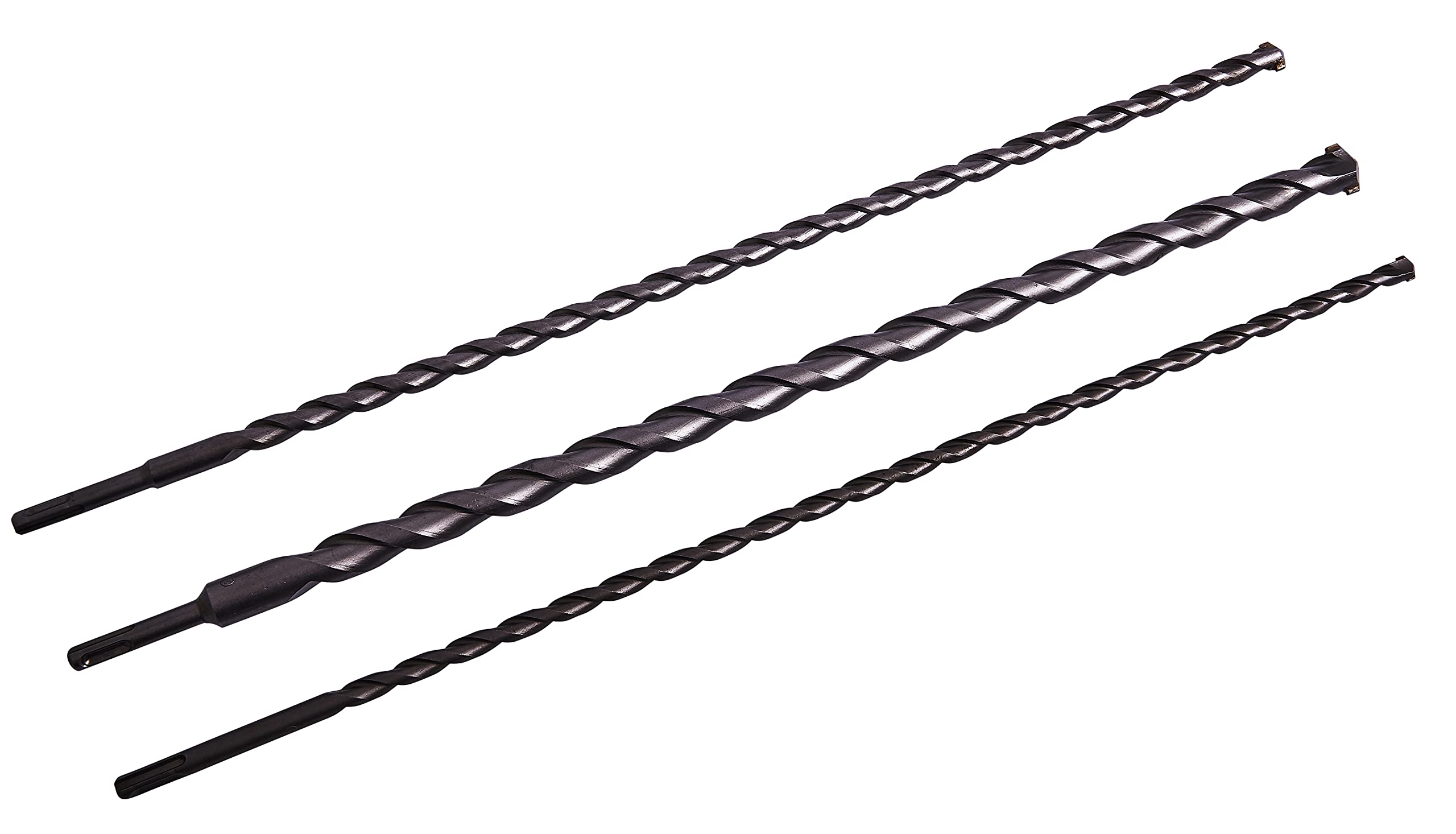 Amtech - 3 Piece 600mm TCT SDS Masonry Drill Set, Heat Treated Hardened Steel with Carbide Tips, Ideal for Brick and Concrete Drilling