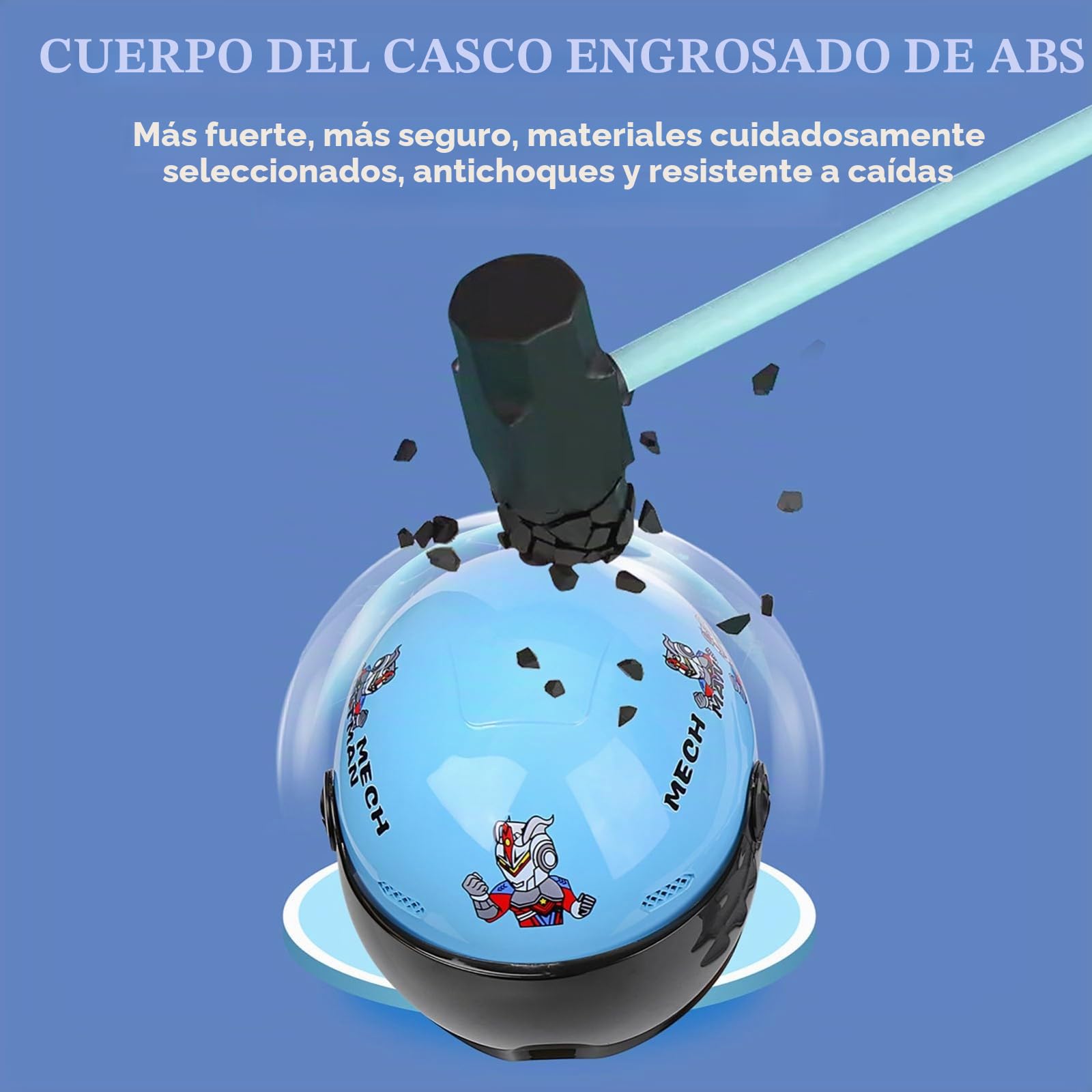 Casco Moto Abierto para Niños | Casco Jet 3/4 para Niños | con Visera Solar | Casco Scooter para Niños | Homologado Según La Norma ECE 22.06 | para Niños Y Niñas De 4 A 15 Años