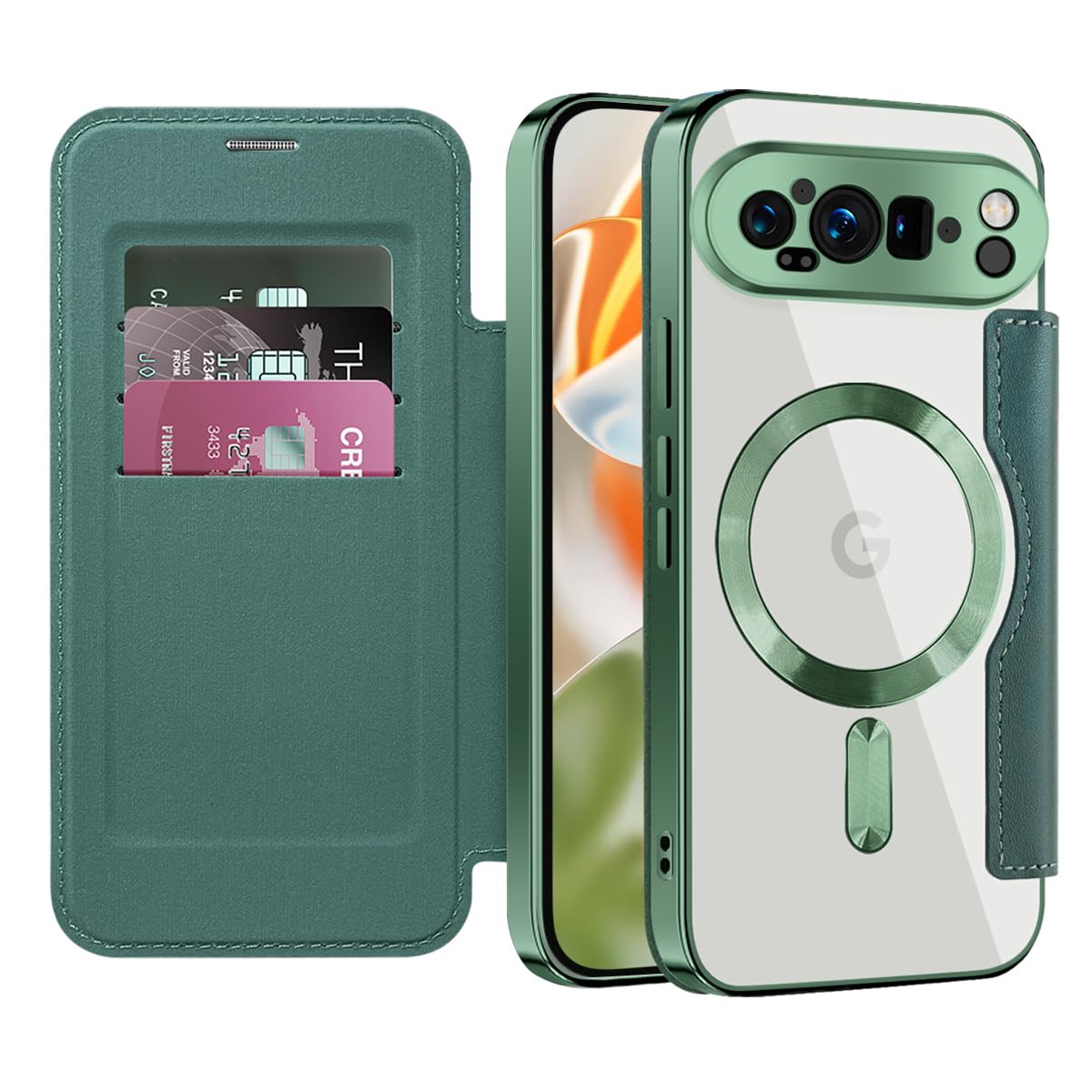 Coque transparente premium Google Pixel 9 Pro antichoc verte - 7