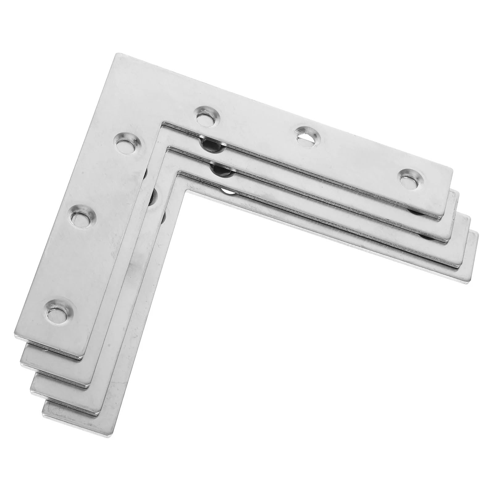 Flat Corner Brace 4Pcs L-Shaped Flat Corner Braces Stainless Steel Brackets for Wood Panels Heavy Duty Mending Plates Metal for Shelves
