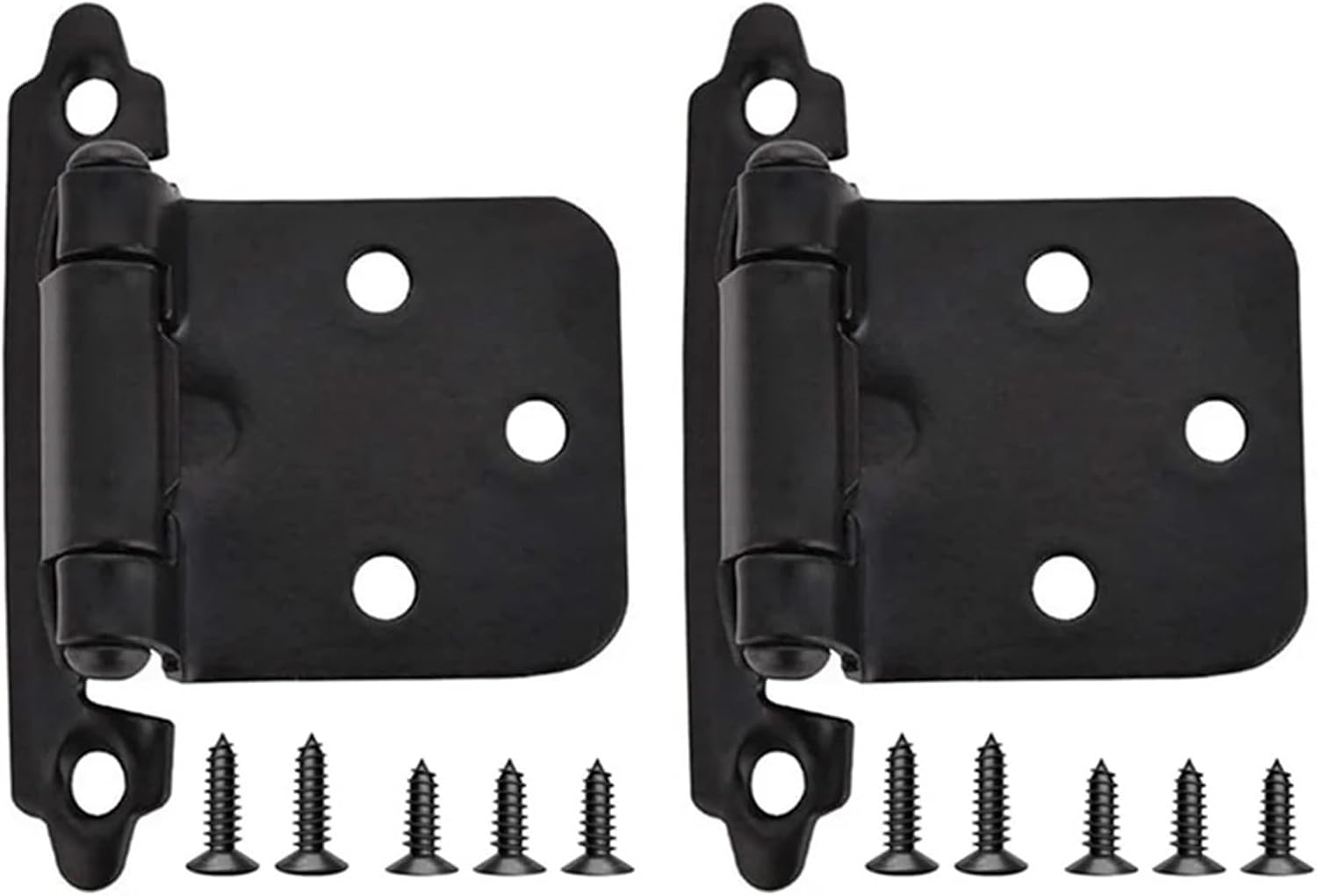 Self Closing Spring Flush Hinges with Screws Overlay Cabinet Door 2Pcs(Gold)