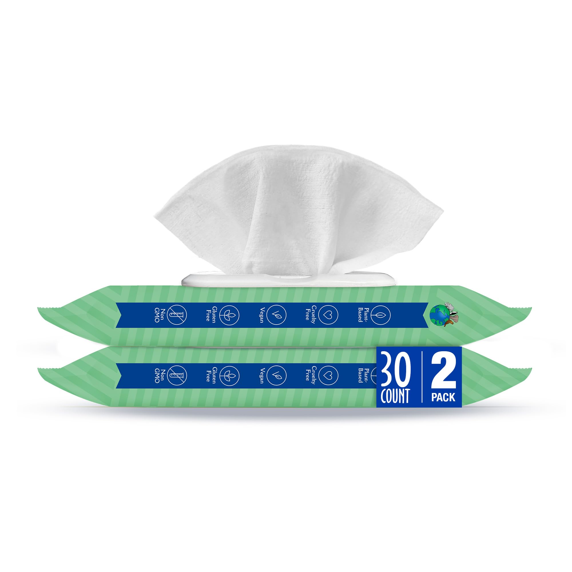 earthbath, Dog Ear Wipes - Gentle Dog Ear Cleaner, Best Pet Wipes for Dogs & Cats, Made in USA, Cruelty-Free Dog Wipes, Keep Your Pet's Ears Naturally Clear & Infection Free - 30 Count (2 Pack)