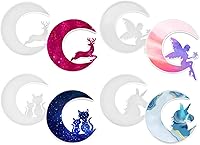 Vista 1 de 4 moldes de silicona luna, resina luna, molde de resina luna, molde de silicona de media luna, luna, ángel unicornio, gato, ciervo, resina epoxi