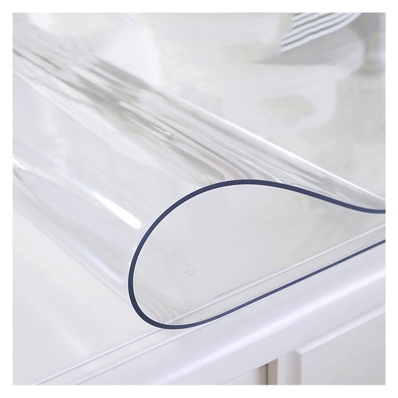 Funda de Mesa de PVC, Protector Claro de la Tabla del PVC Oilproof ningún tamaño Multi Reutilizable cortable contracción(1 x 1 cm)