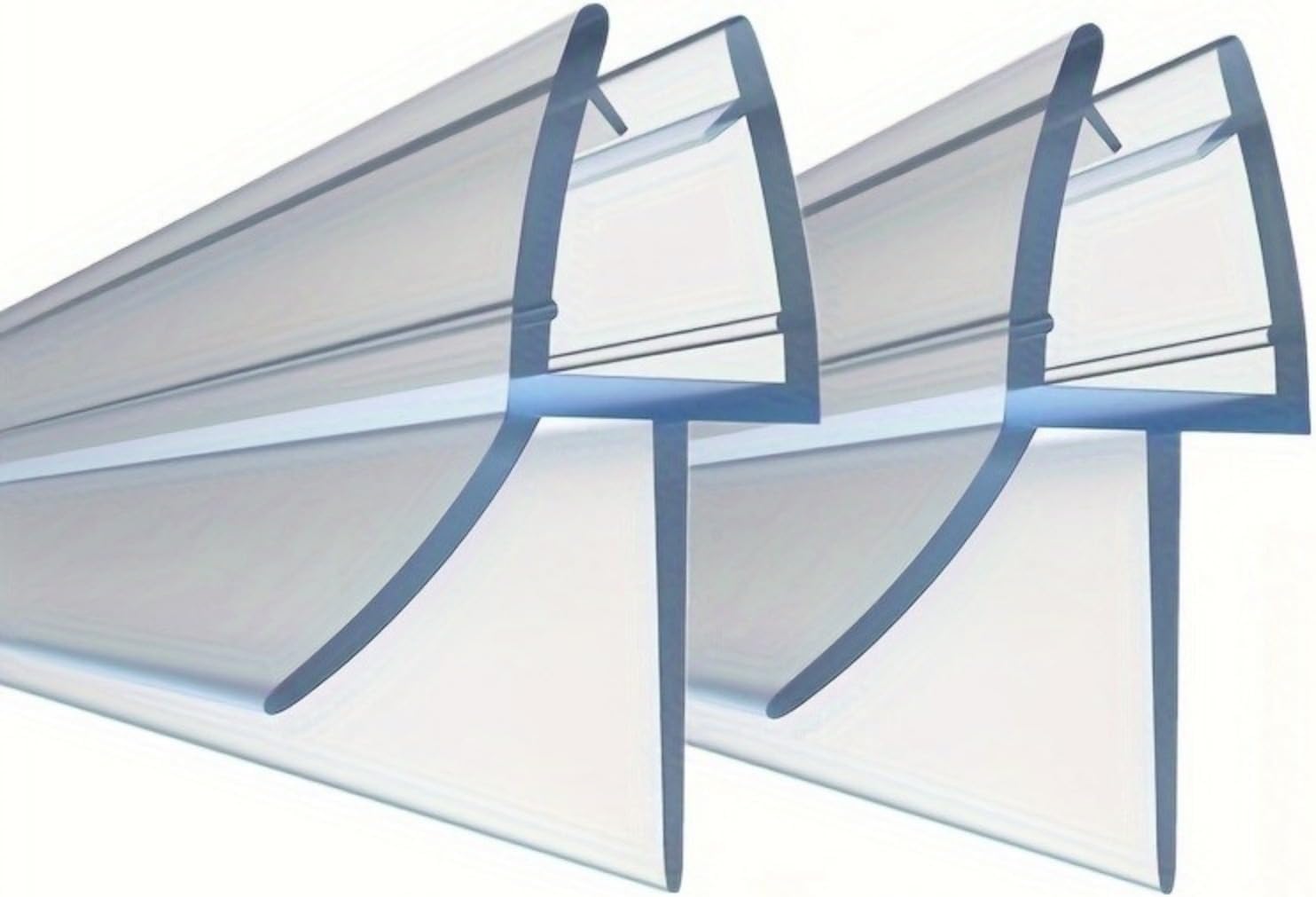 2 Pack Frameless Shower Door Bottom Seal 19.7Inch Length Easy Install Leak Proof Flexible Glass Door Sealing Sweep Cover Up to 17mm Gap