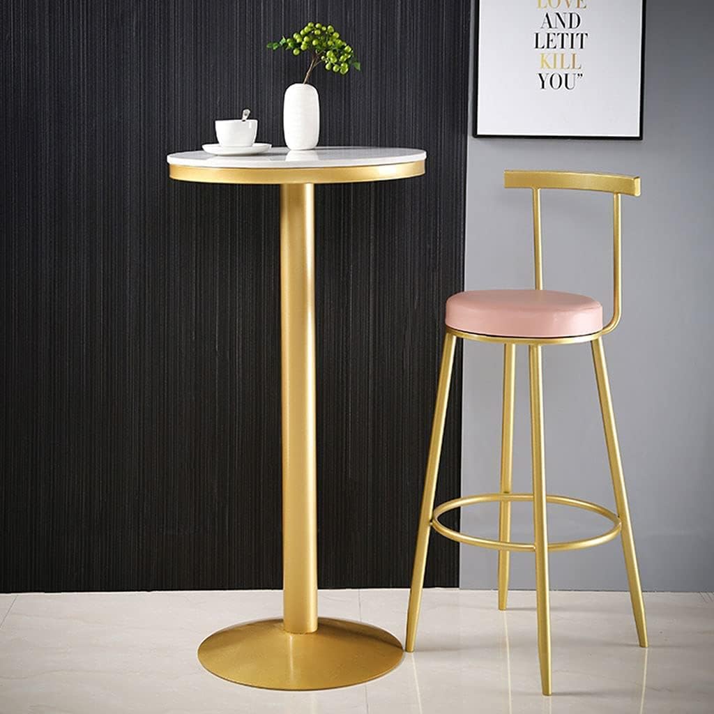 MLGBCDZ Metal Standing Pub Table, Kitchen Round Marble Height 43''/110cm Cocktail Desk, Easy to Assemble Modern Bar/Living Room Furniture, Golden(only Table) : Home & Kitchen