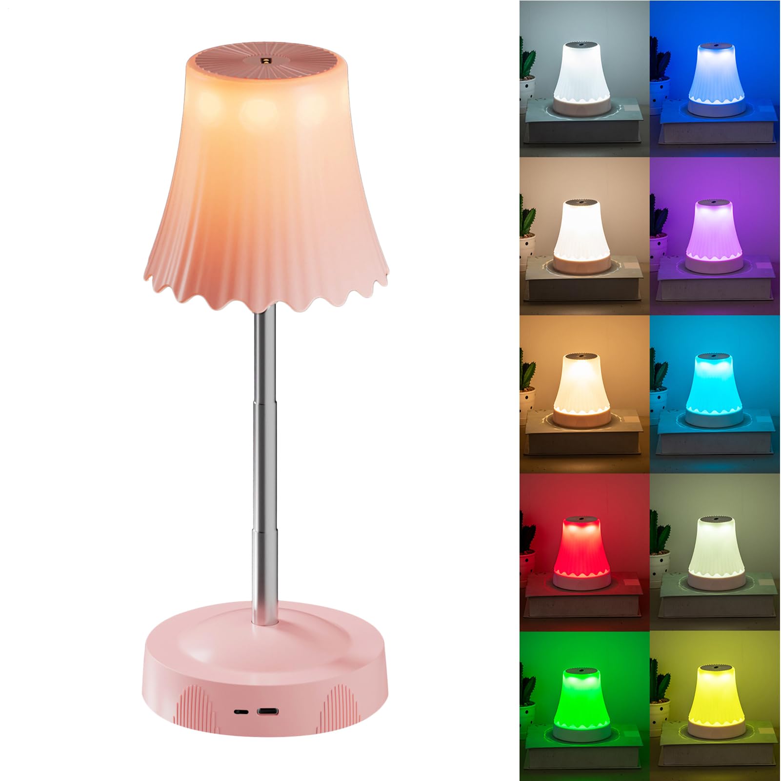 Lampade Ricaricabili Senza Fili Altezza E Luminosità Regolabili RGB Smart | Lampada Per Scrivania Senza Fili Luce RGB per camera da , bagno, sala pranzo, soggiorno, lettura, cucina, comodino