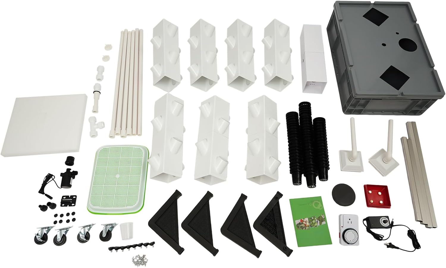 Hydroponic Growing Tower System, 56-Plant Hydroponic Growing Kit with Timer Cycle Watering, Vegetable Planter Tower Outdoor Indoor Vertical Garden Smart Garden Kit for Herbs Vegetables Fruits (grey)