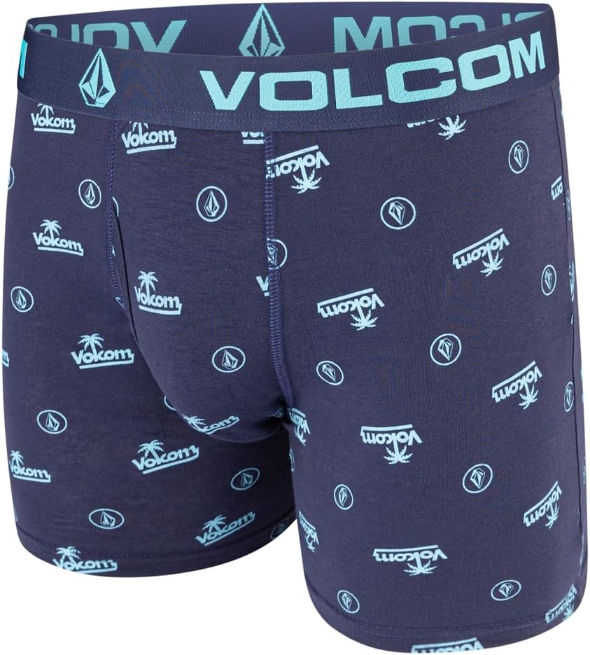 Volcom Mens Boxer Briefs 5-Pack - Cotton Stretch Ultra Soft Fly-Front Boxer Brief Underwear