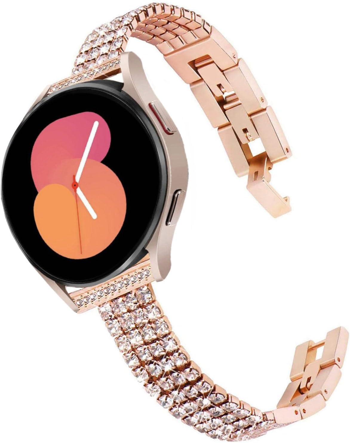 DEALELE Bands Compatible with Samsung Galaxy Watch 7 / FE / 6/6 Classic / 5/5 Pro / 4/4 Classic / 3 41mm, 20mm Slim Bling Diamond Metal Bracelet for Huawei GT3 42mm / GT2 42mm Women Men, Black