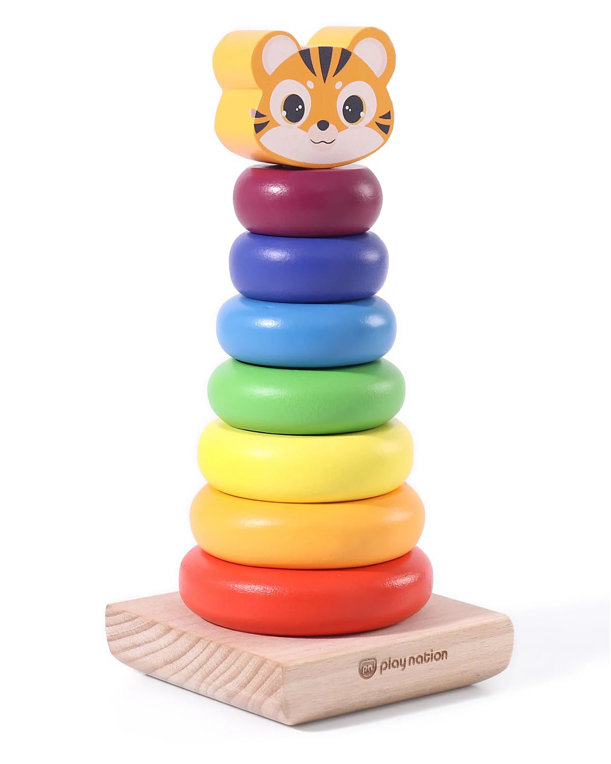 Play Nation Premium Montessori Wooden Rainbow 7 Stacking Rings | Education Toy to Simulate Brain Development & Fine Motor Skills | BIS Certified | Birthday Gift | Multicolour | 0-2 Years (B0CBXGLKL9) Amazon Price History, Amazon Price Tracker