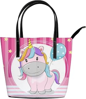 Bolsas de couro fofas de unicórnio com balões, alças de ombro, presentes para mulheres, meninas, escola, viagem