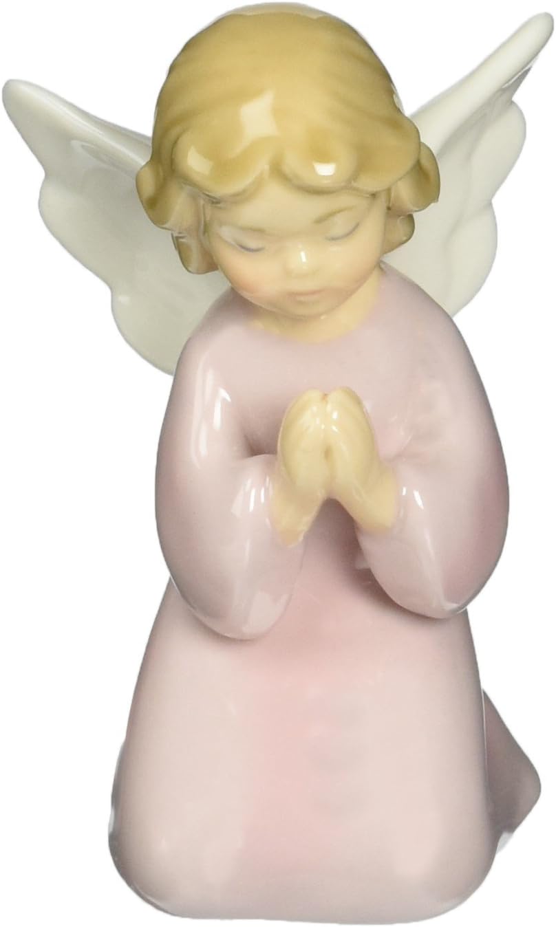 Cg Cosmos 10322 Fine Porcelain Praying Girl Angel Figurine, 3-3/8-Inch, Pink
