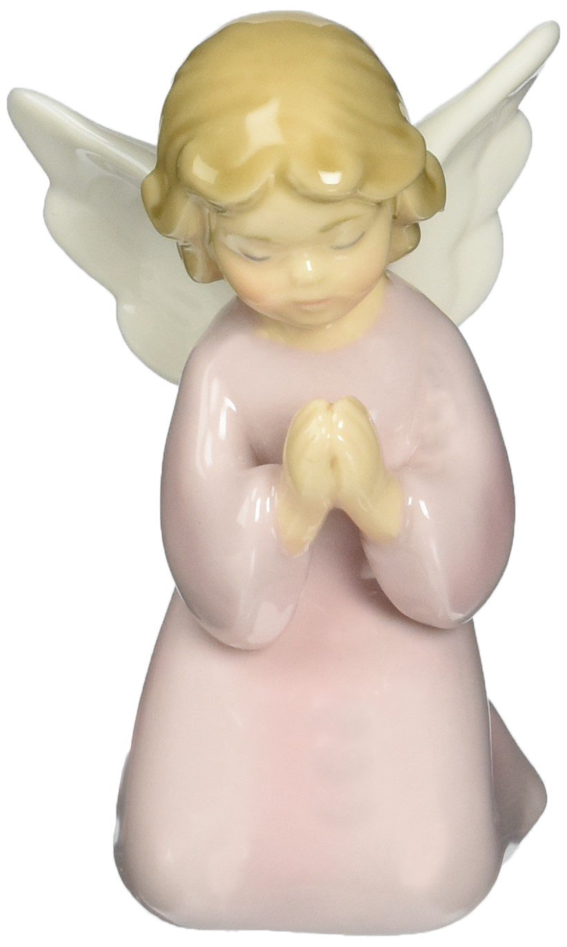 Cg Cosmos 10322 Fine Porcelain Praying Girl Angel Figurine, 3-3/8-Inch, Pink