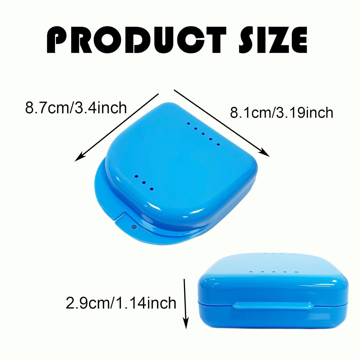 120PCS Retainer Cases Bulk Black Colors,Larger Size Dental Retainer Box with Vent Holes, Aligner Case Mouth Guard Denture Box for Travel Home Office