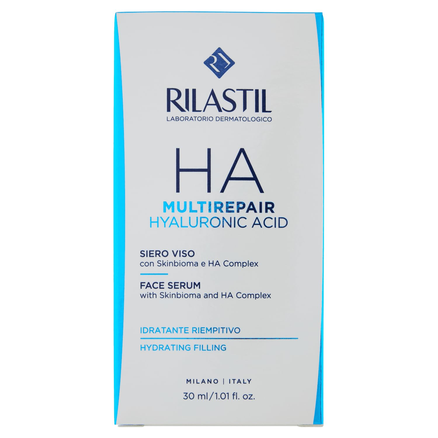 Rilastil Multirepair HA Gesichtsserum Hyaluronic Acid, feuchtigkeitsspendend, aufpolsternd und Anti-Falten, mit Hyaluron- säure, Pre- und Postbiotika, 30ml