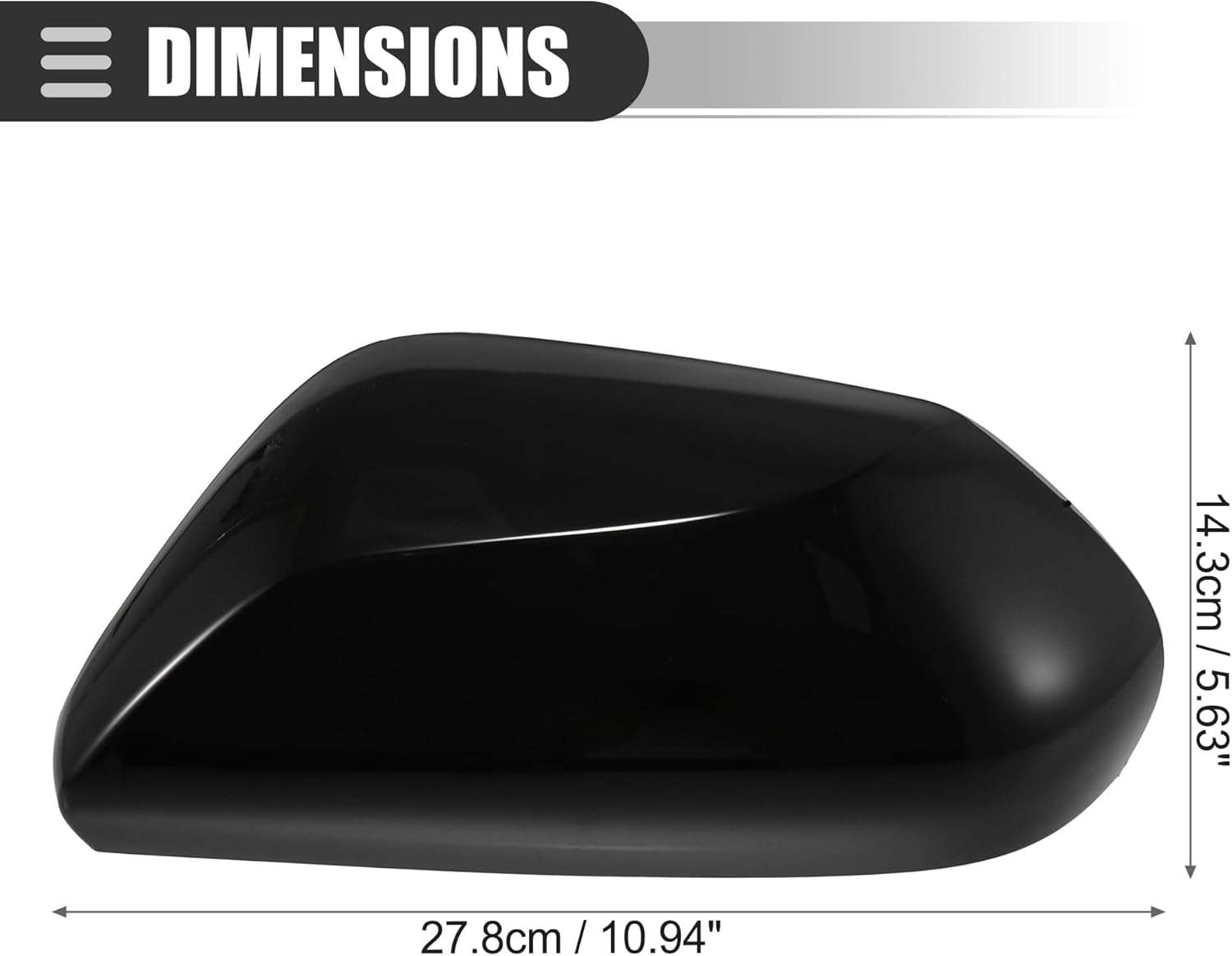 Motoforti Left Side Mirror Cover Cap, Rearview Mirror Cover Cap, for Toyota Prius 2016-2022, ABS, Black